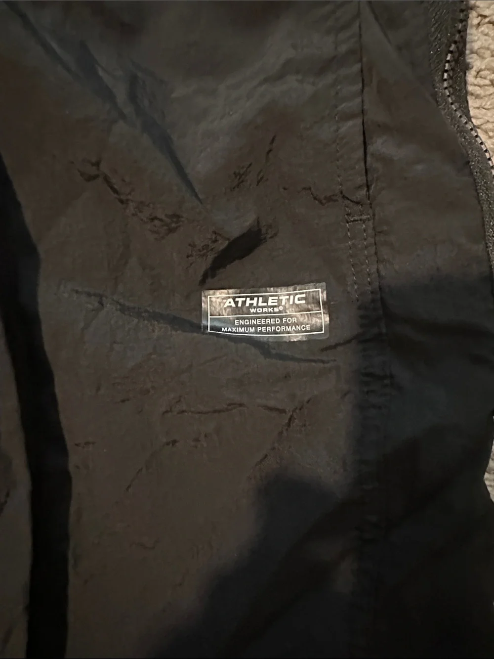 Athletic Works Black Nylon Jogger Track Pants